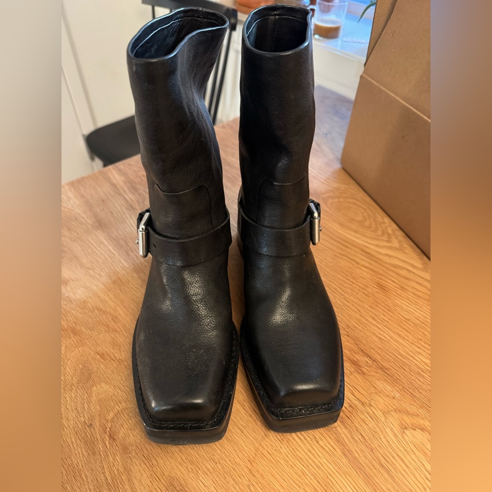 Square toe, leather rag & bone Moto boots- size 37